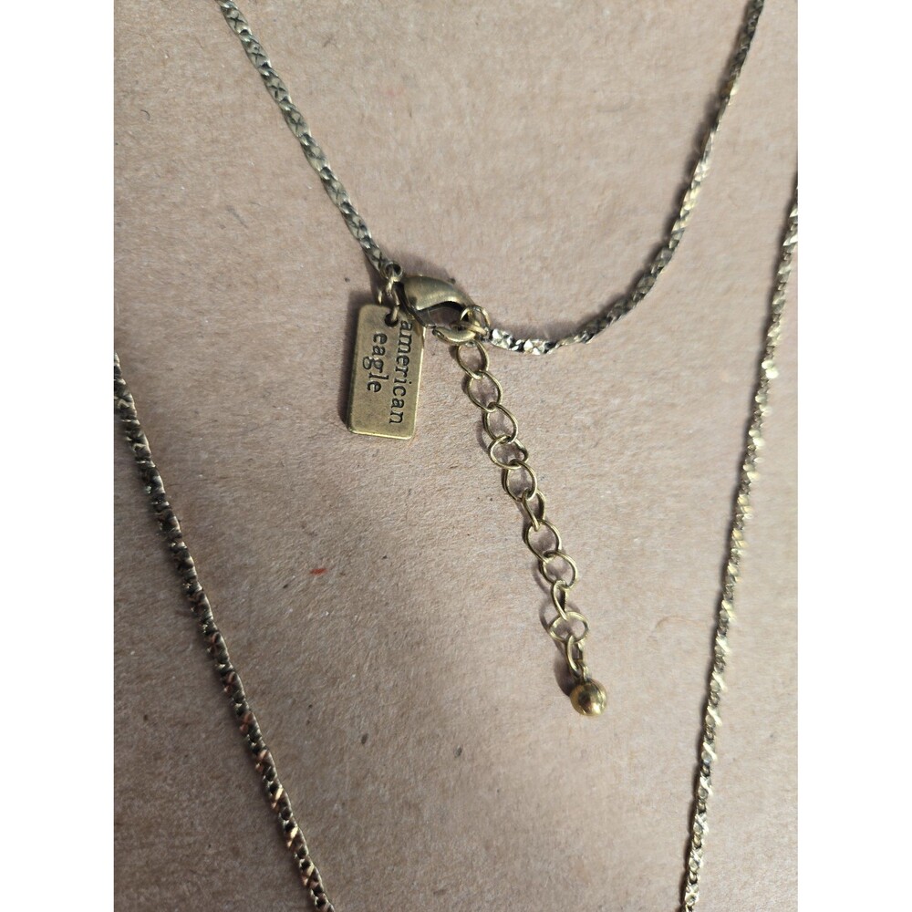 American Eagle long pendant necklace boho gold tone womens jewelry moon goddess - Picture 4 of 10